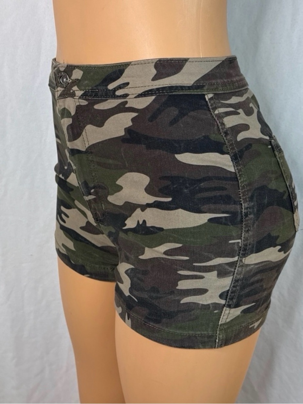 Camo High-Waist Shorts